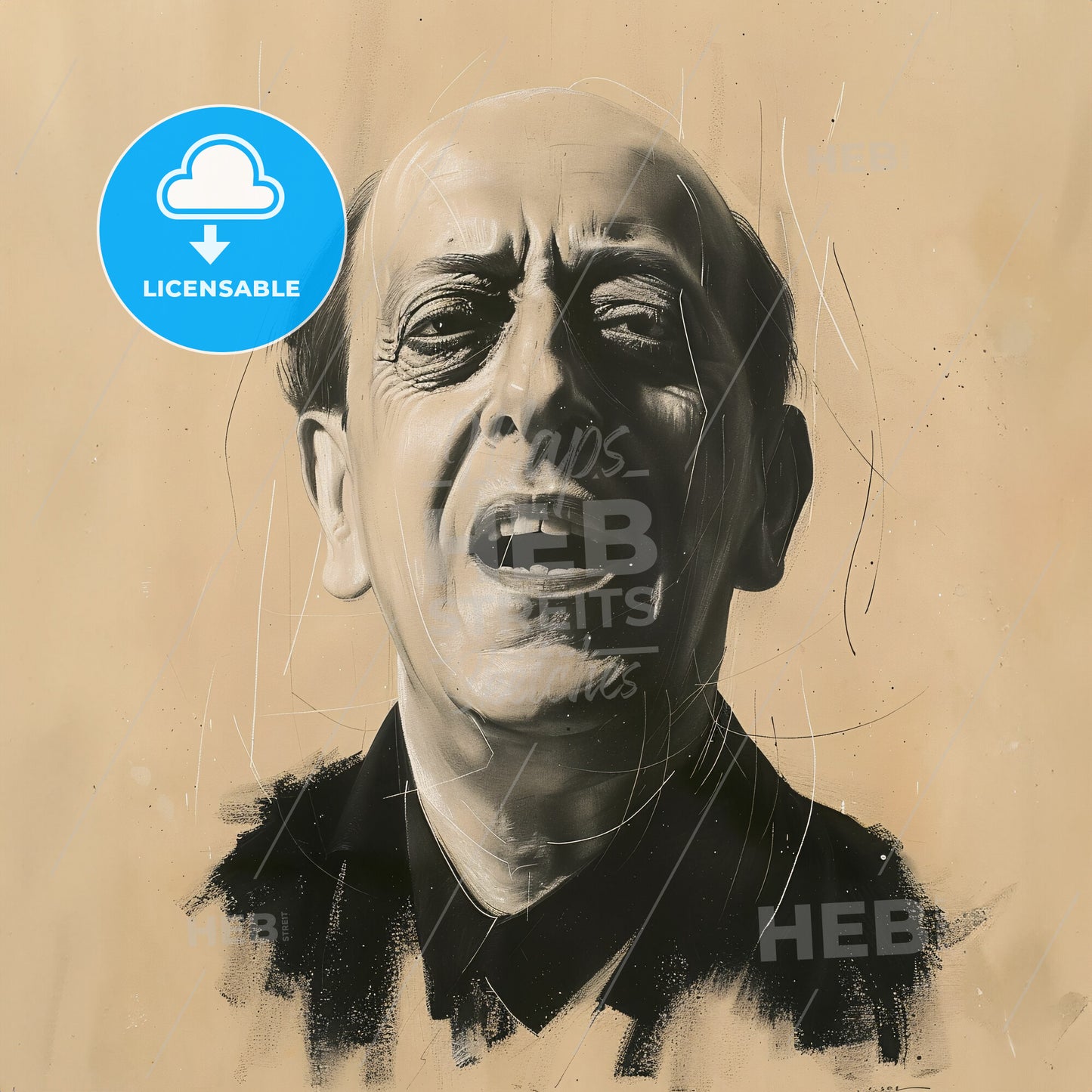 Arnold Schoenberg, 1874 - 1951, Austrian composer - A Drawing Of A Man