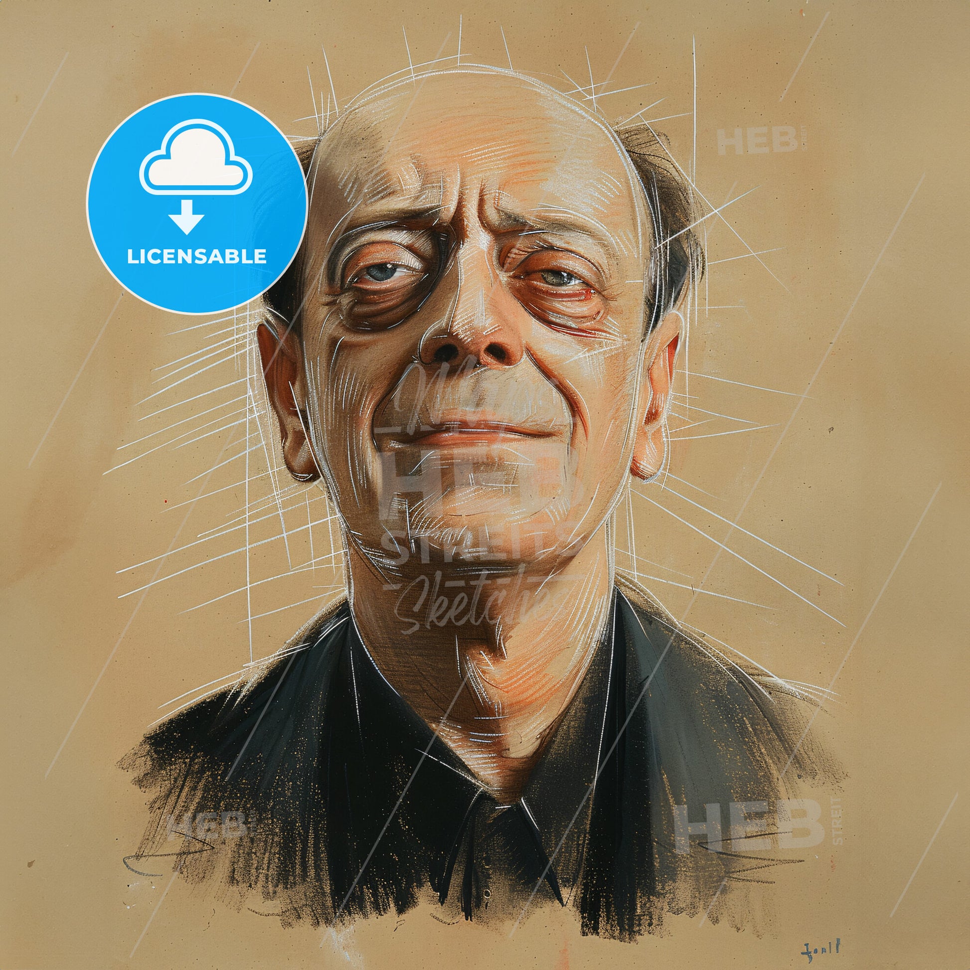 Arnold Schoenberg, 1874 - 1951, Austrian composer - A Drawing Of A Man