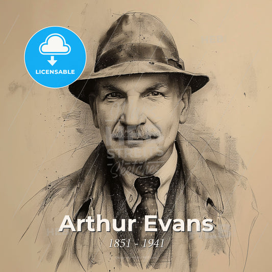 Arthur Evans, 1851 - 1941, British archaeologist - A Man Wearing A Hat Print Template