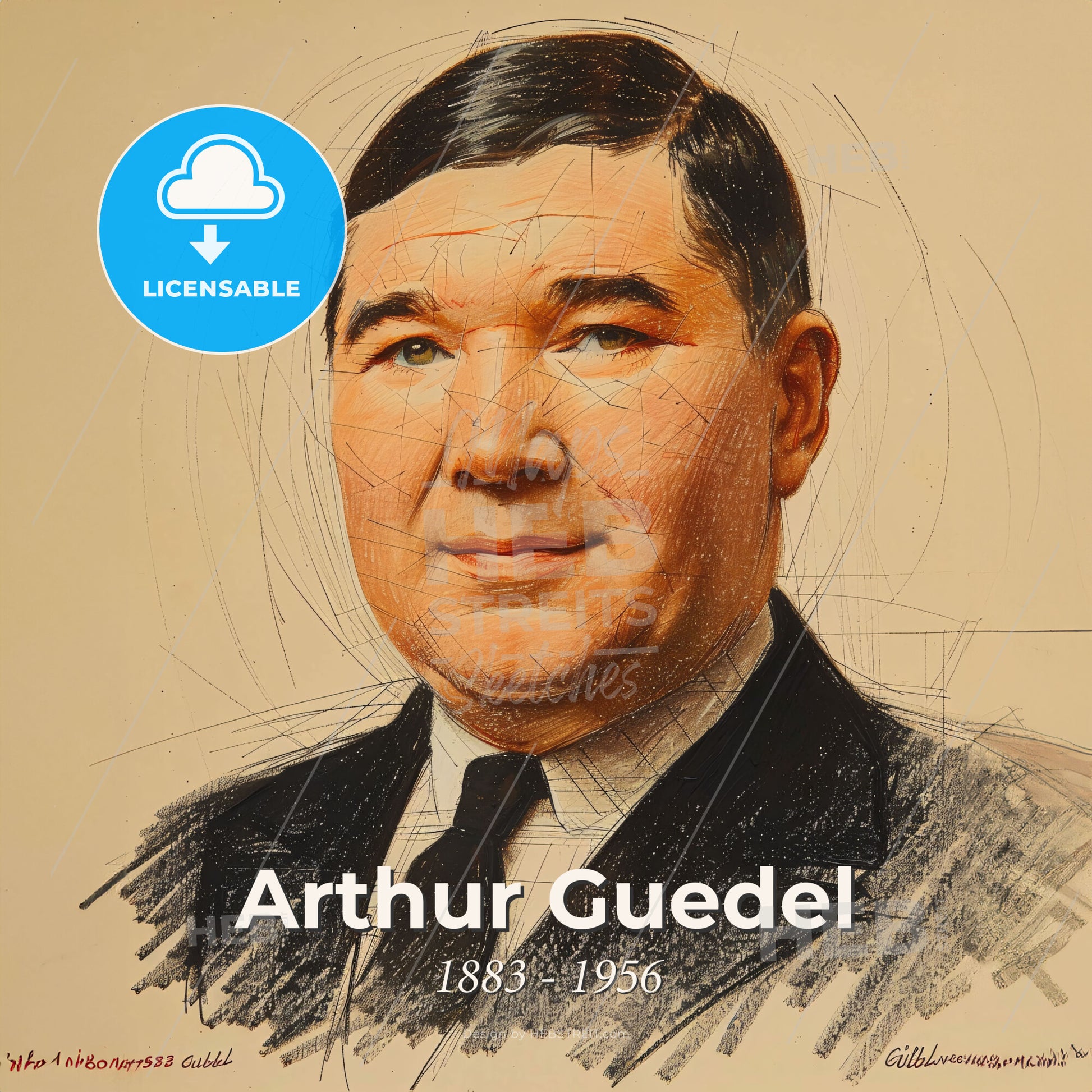 Arthur Guedel, 1883 - 1956, American anesthesiologist - A Man In A Suit And Tie Print Template