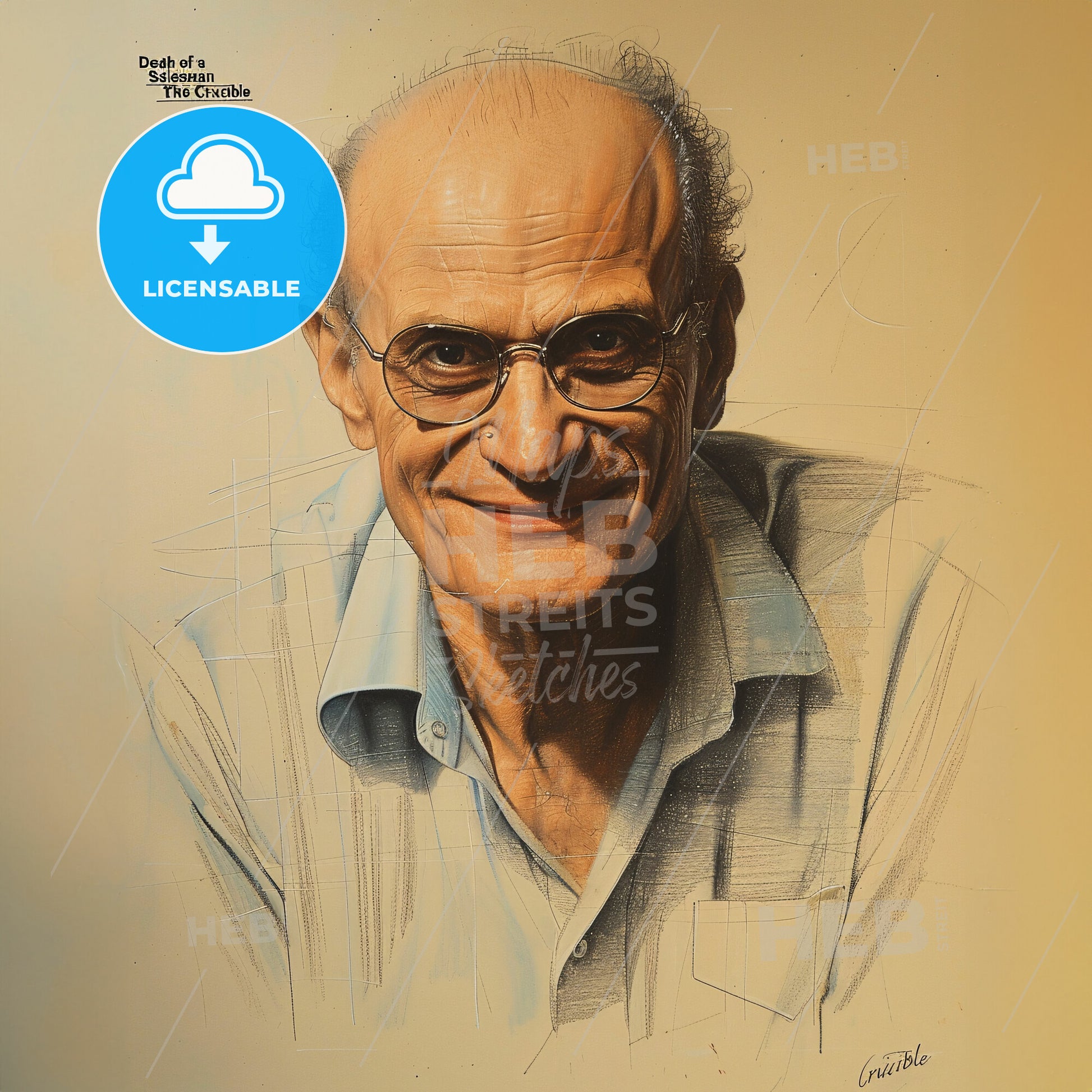 Arthur Miller, 1915 - 2005, American playwright - A Man With Glasses Smiling