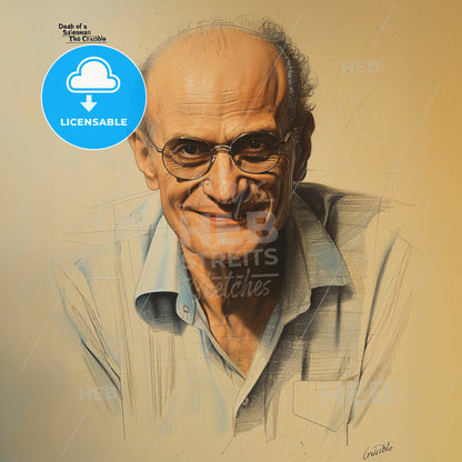 Arthur Miller, 1915 - 2005, American playwright - A Man With Glasses Smiling