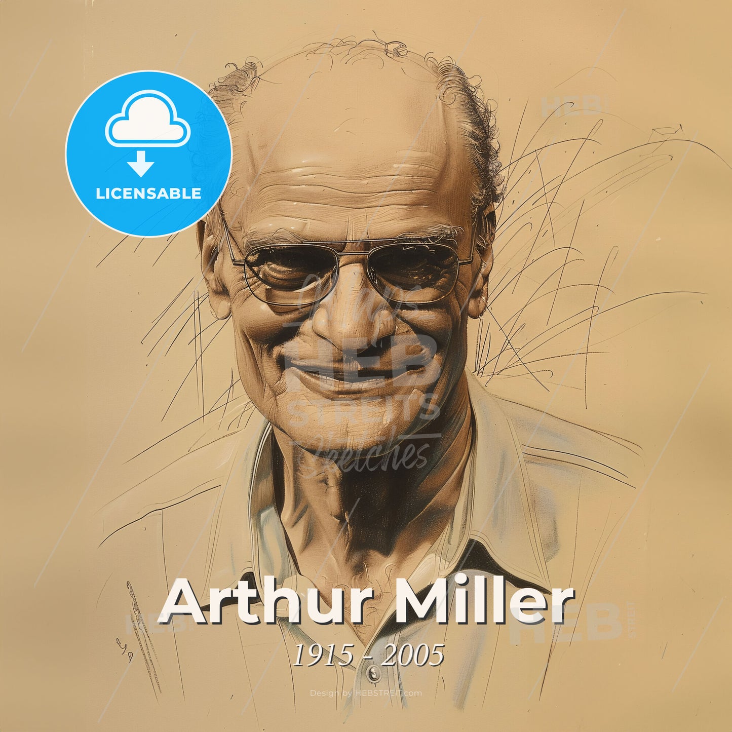 Arthur Miller, 1915 - 2005, American playwright - A Man Wearing Glasses And Smiling Print Template