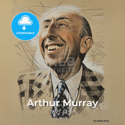 Arthur Murray, 1895 - 1991, American dance instructor and TV host - A Man In A Suit And Tie Smiling Print Template