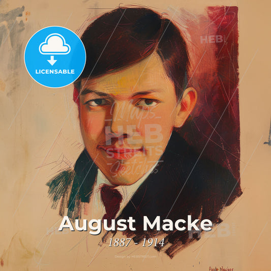 August Macke, 1887 - 1914, German painter - A Painting Of A Man Print Template