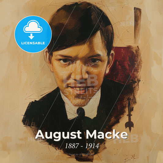 August Macke, 1887 - 1914, German painter - A Painting Of A Man Print Template