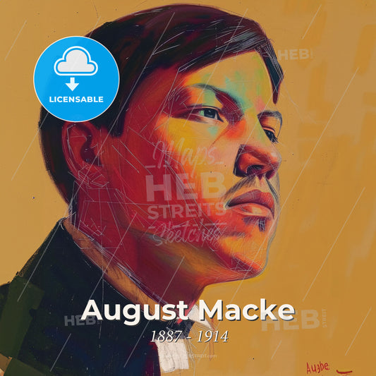 August Macke, 1887 - 1914, German painter - A Painting Of A Man Print Template