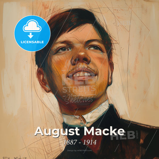 August Macke, 1887 - 1914, German painter - A Painting Of A Man Print Template