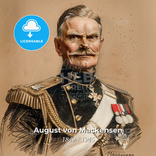 August von Mackensen, 1849 - 1945, German Field Marshal - A Man In A Military Uniform Print Template