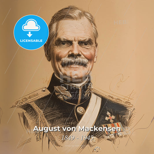 August von Mackensen, 1849 - 1945, German Field Marshal - A Man In A Military Uniform Print Template