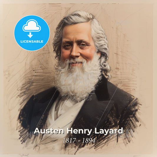 Austen Henry Layard, 1817 - 1894, British archaeologist - A Man With A Beard Print Template