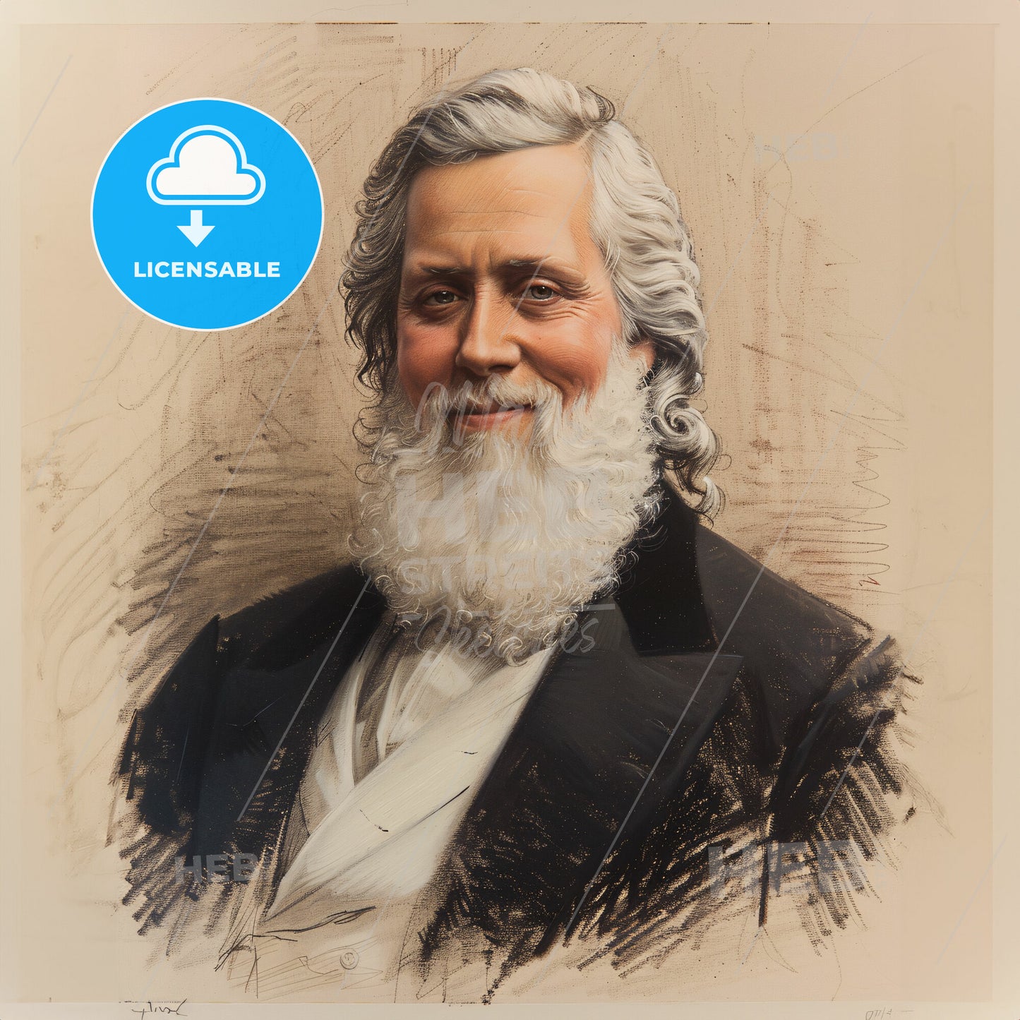 Austen Henry Layard, 1817 - 1894, British archaeologist - A Man With A Beard