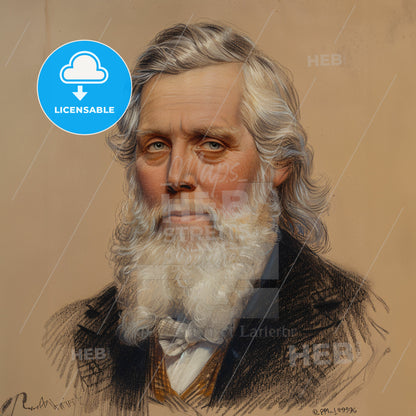 Austen Henry Layard, 1817 - 1894, British archaeologist - A Portrait Of A Man With A White Beard