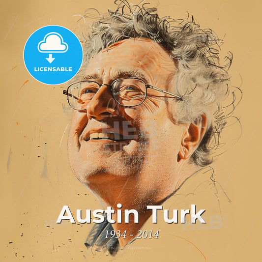 Austin Turk, 1934 - 2014, American criminologist - A Man With Glasses Smiling Print Template
