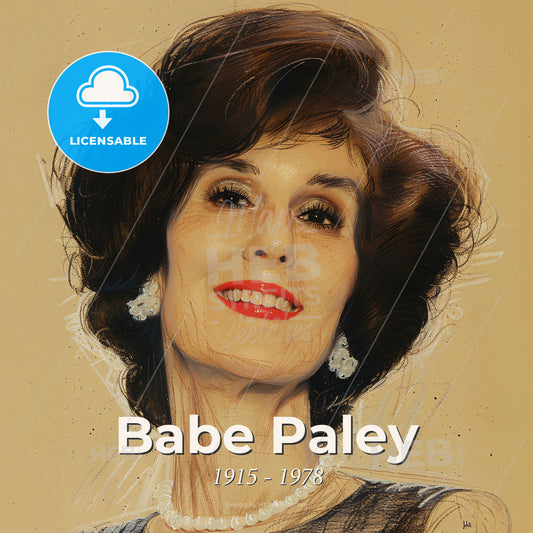 Babe Paley, 1915 - 1978, American socialite - A Woman With Short Brown Hair And Pearl Necklace Print Template