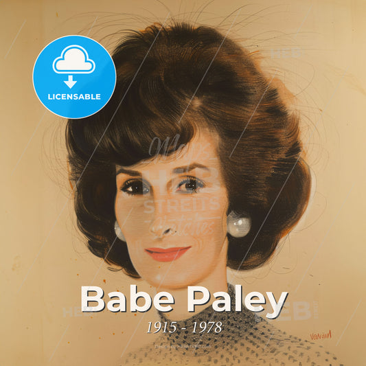 Babe Paley, 1915 - 1978, American socialite - A Woman With Large Hair And Pearl Earrings Print Template