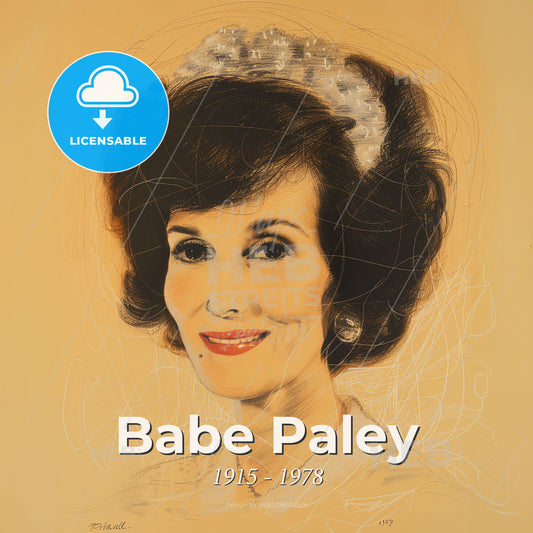 Babe Paley, 1915 - 1978, American socialite - A Woman With A Flower In Her Hair Print Template