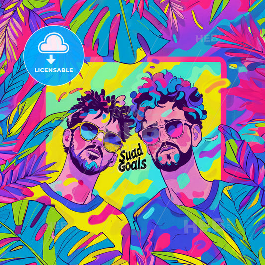 A Couple Of Men Wearing Sunglasses