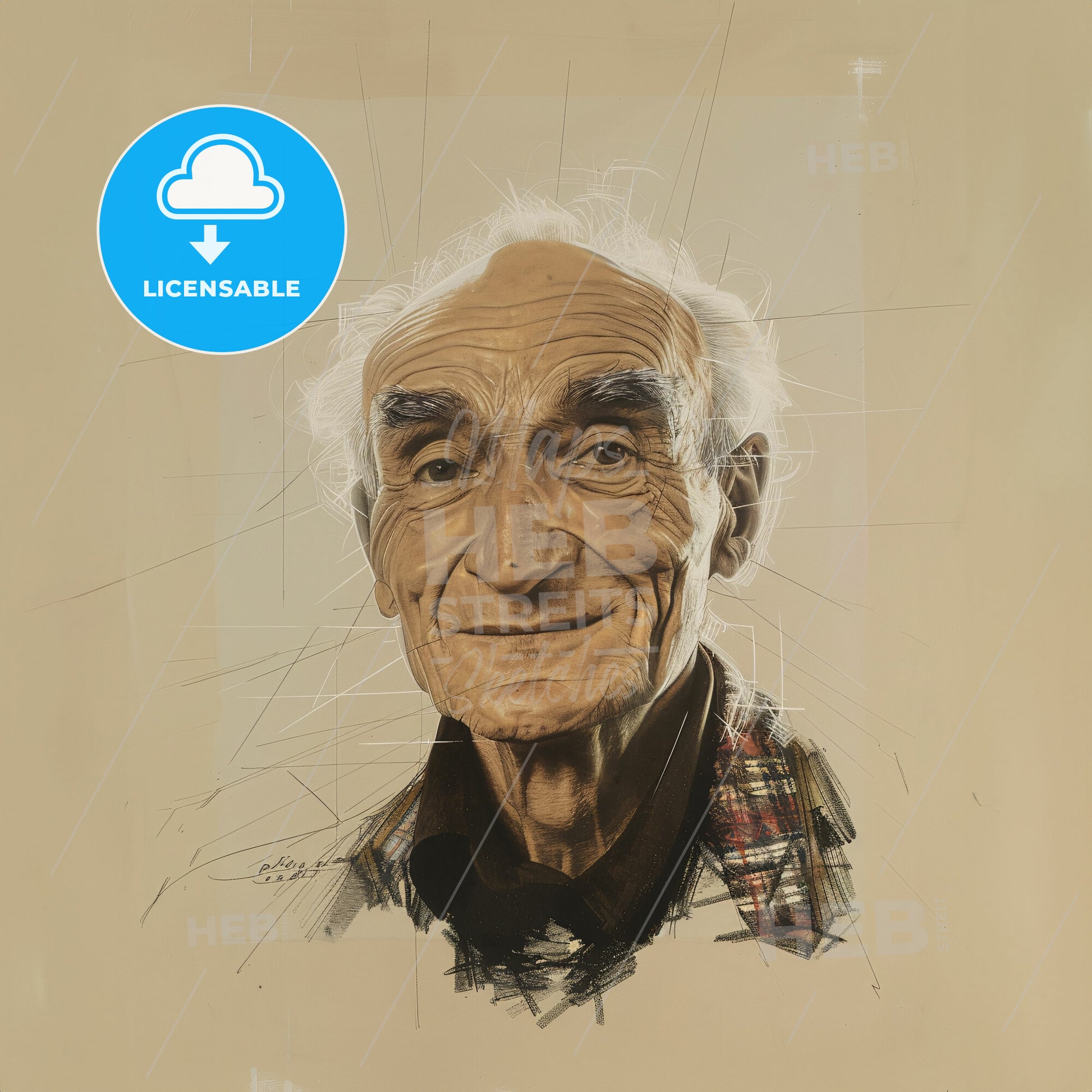 Balthus (Balthasar Klossowski), 1908 - 2001, Polish-French painter - A Man With White Hair