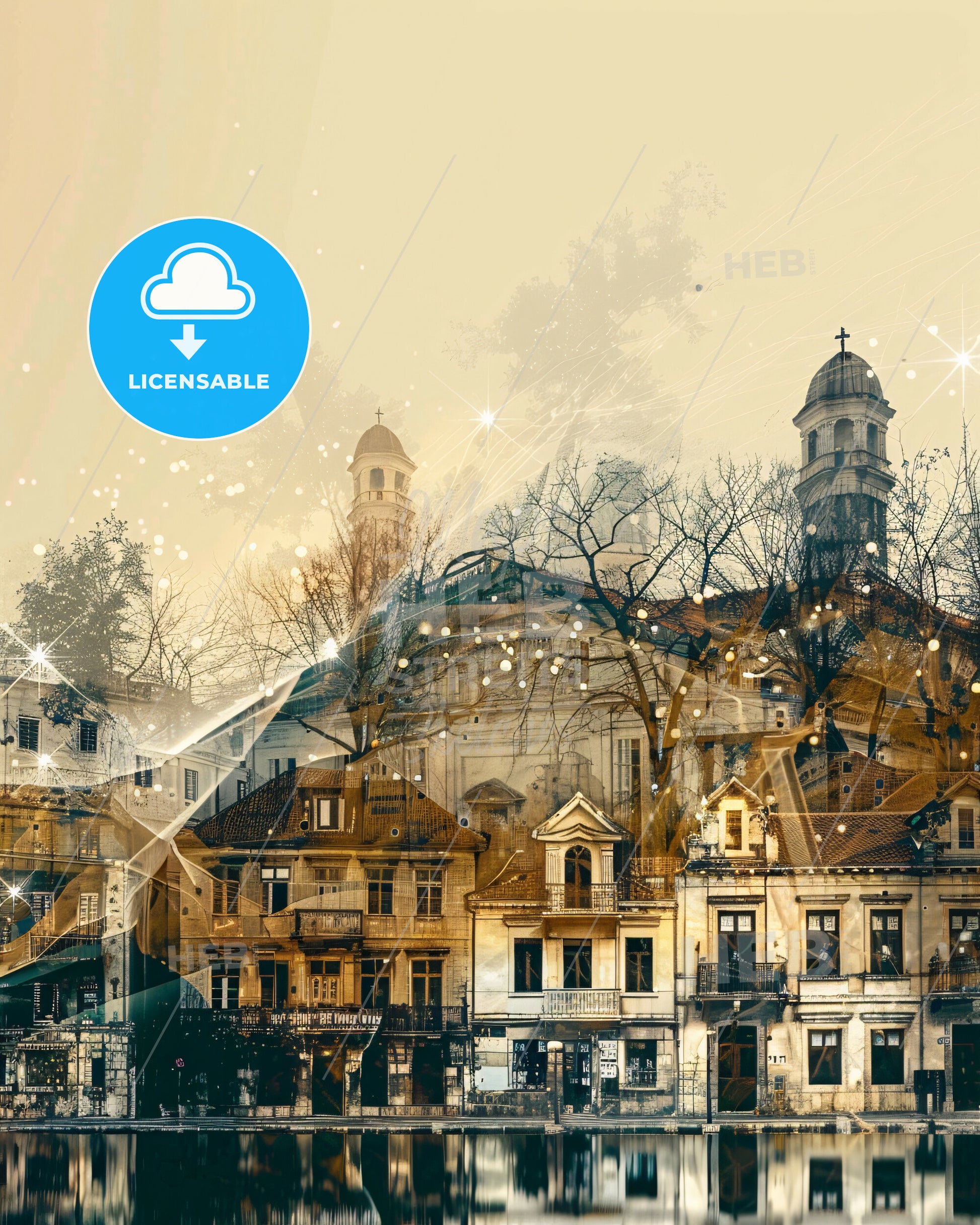 Bar, Montenegro: City Canvas of History, Art, and Spirit - A group of buildings with trees and stars