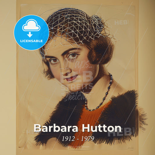 Barbara Hutton, 1912 - 1979, American socialite - A Painting Of A Woman With A Net On Her Head Print Template