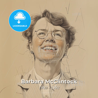 Barbara McClintock, 1902 - 1992, American geneticist - A Woman With Glasses Smiling Print Template