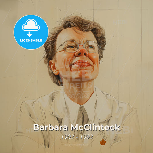 Barbara McClintock, 1902 - 1992, American geneticist - A Woman In Glasses And A White Coat Print Template