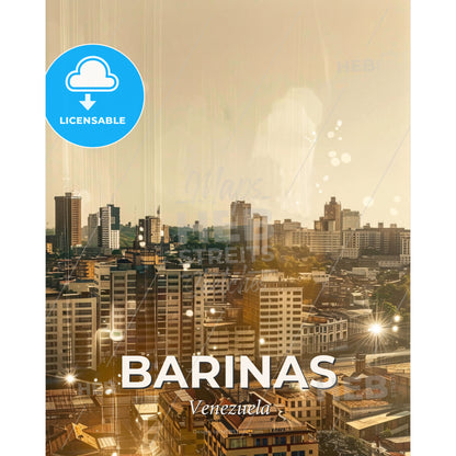 Barinas Venezuela City and Architecture Poster Art - A city with many tall buildings - Square format print template