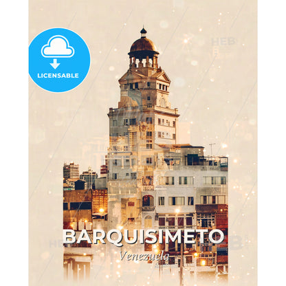Barquisimeto: Vibrant Tapestry of City and Spirit - A building with a dome on top - Square format print template
