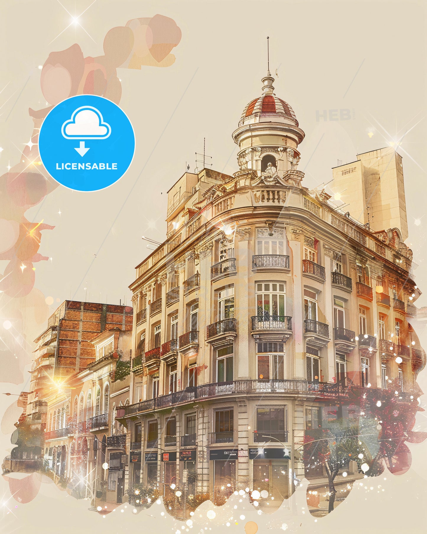 Barueri City Skyline Composite Art Poster - A building with a dome on top