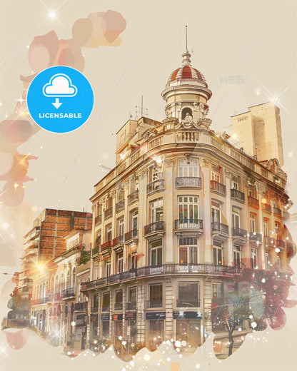 Barueri City Skyline Composite Art Poster - A building with a dome on top