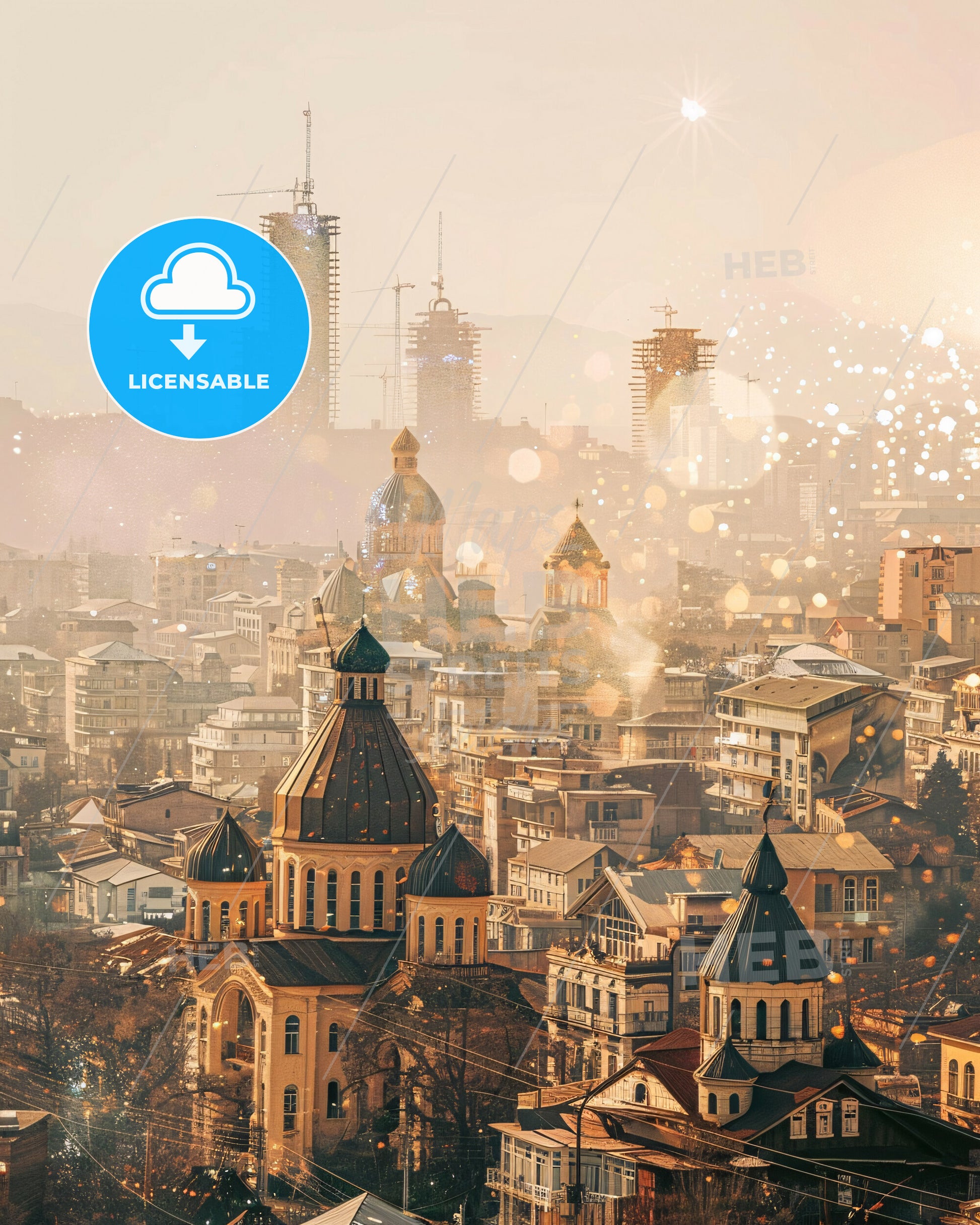 Batumi, Georgia: Local Architecture Under a Night Sky - A city with many buildings