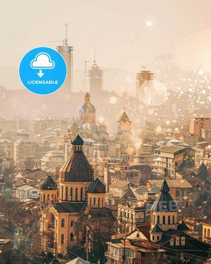 Batumi, Georgia: Local Architecture Under a Night Sky - A city with many buildings