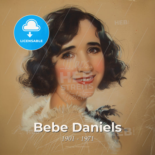 Bebe Daniels, 1901 - 1971, American actress - A Painting Of A Woman Print Template