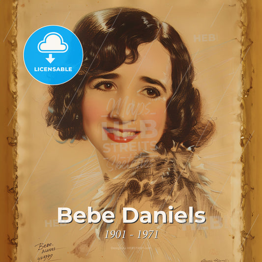 Bebe Daniels, 1901 - 1971, American actress - A Portrait Of A Woman Print Template