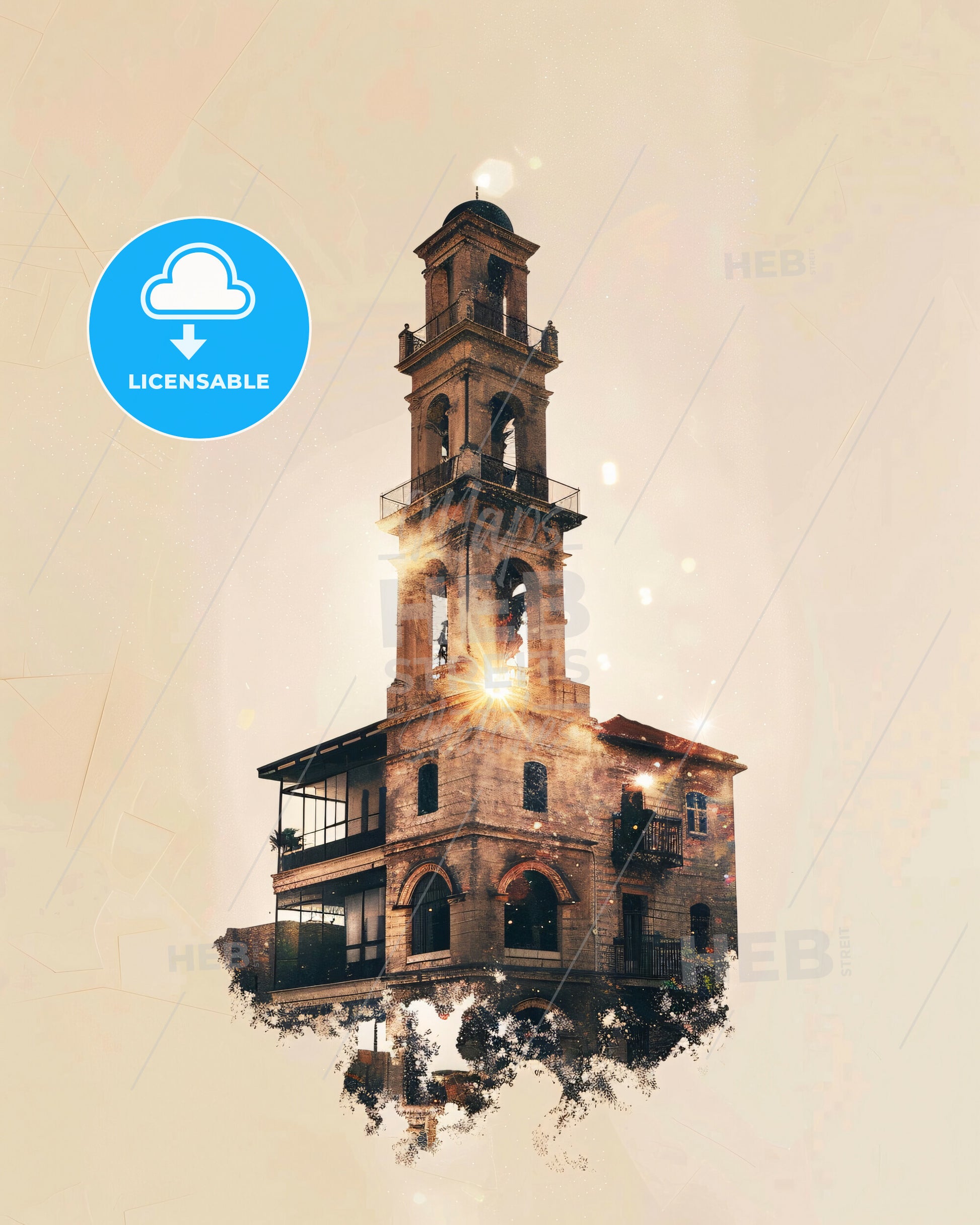 Beit Shemesh Architectural Art Print - A building with a tower