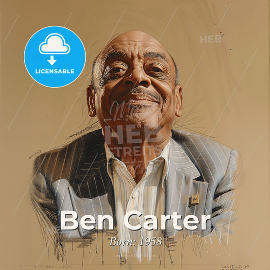 Ben Carter, Born: 1958, American real estate developer - A Man In A Suit Print Template