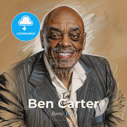 Ben Carter, Born: 1958, American real estate developer - A Man In A Suit Print Template