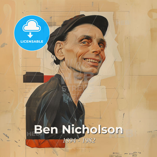 Ben Nicholson, 1894 - 1982, British painter - A Painting Of A Man Print Template