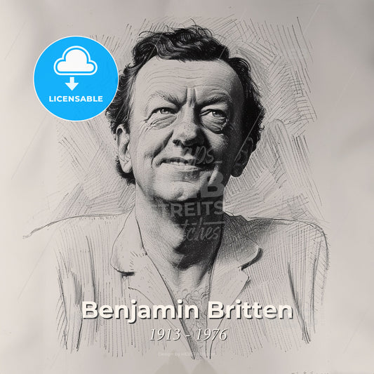 Benjamin Britten, 1913 - 1976, British composer - A Man With Short Hair Wearing A Suit Print Template