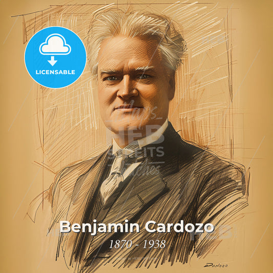 Benjamin Cardozo, 1870 - 1938, American lawyer and jurist - A Man In A Suit Print Template