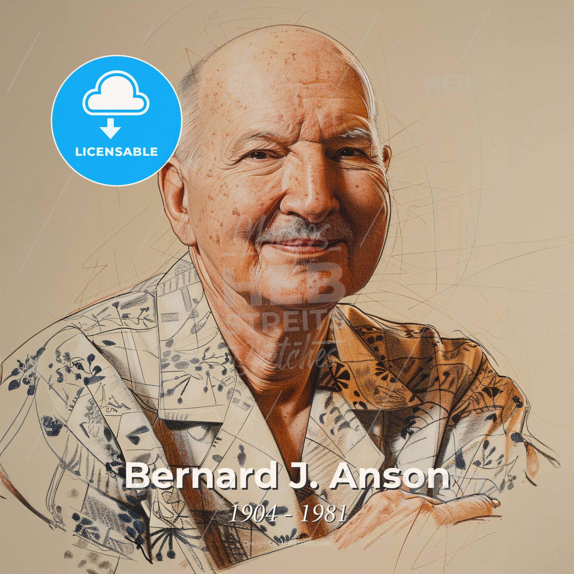 Bernard J. Anson, 1904 - 1981, American anesthesiologist - A Man Smiling With His Arms Crossed Print Template