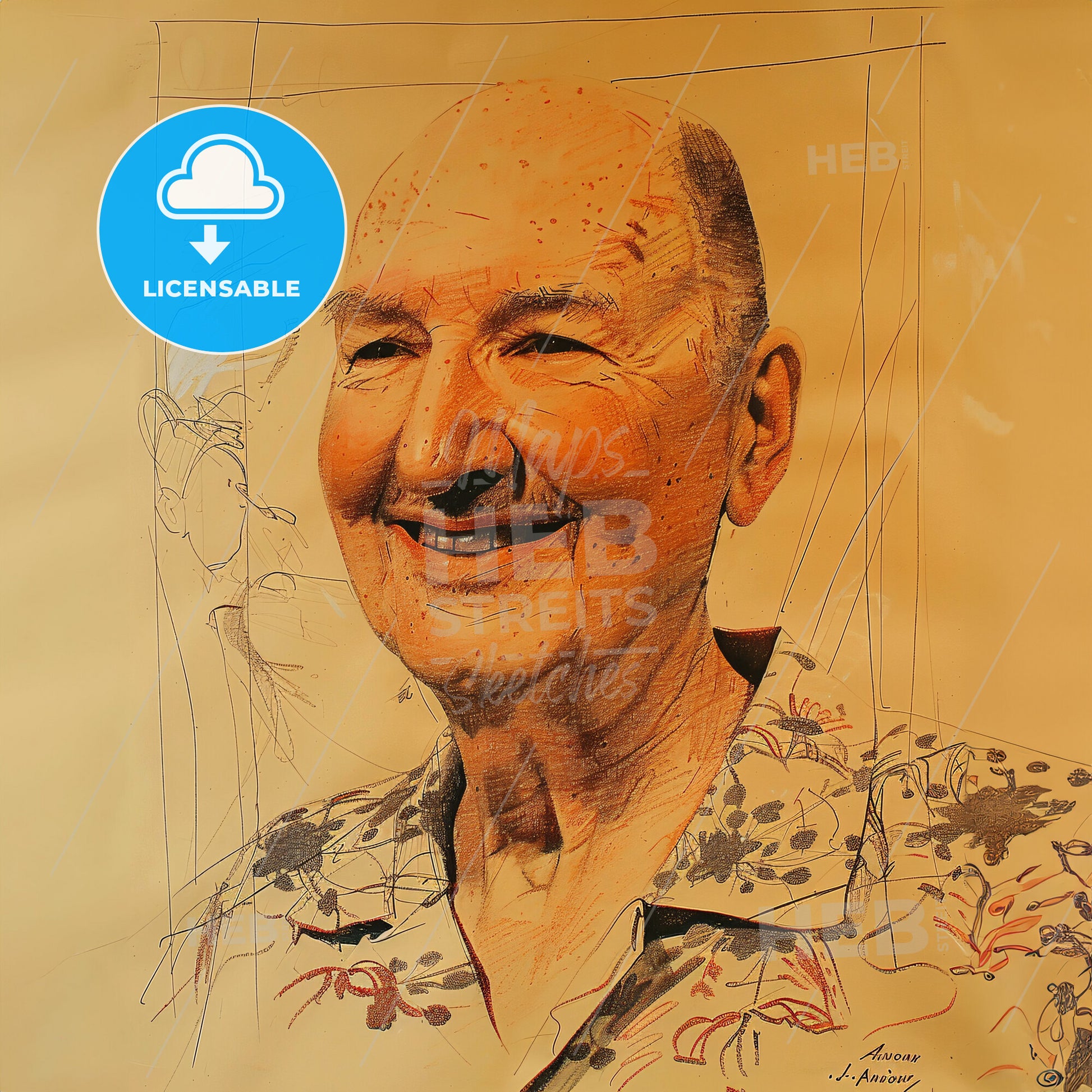 Bernard J. Anson, 1904 - 1981, American anesthesiologist - A Drawing Of A Man