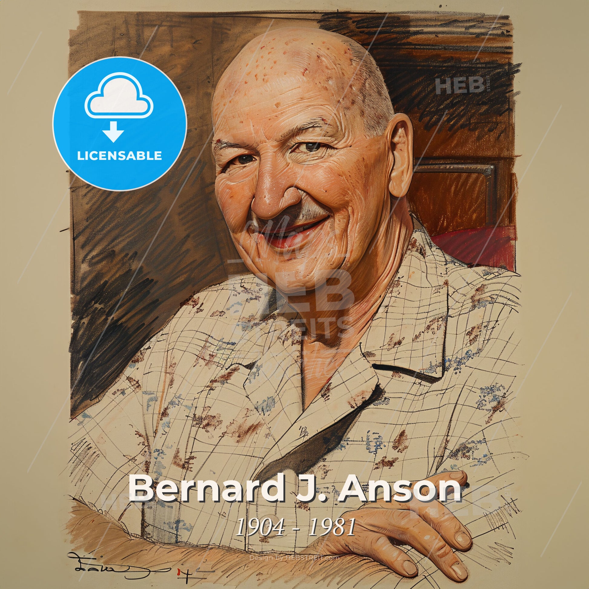 Bernard J. Anson, 1904 - 1981, American anesthesiologist - A Man Smiling At Camera Print Template