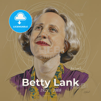 Betty Lank, 1921 - 2008, American anesthesiologist - A Woman With Short Blonde Hair And A Yellow And Purple Shirt Print Template