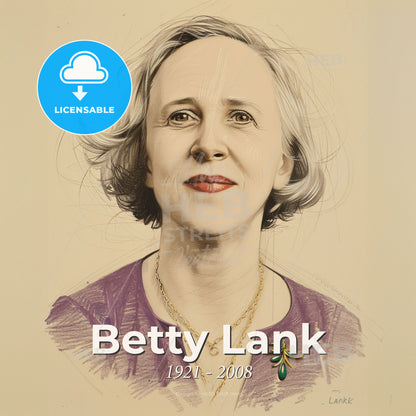 Betty Lank, 1921 - 2008, American anesthesiologist - A Drawing Of A Woman Print Template