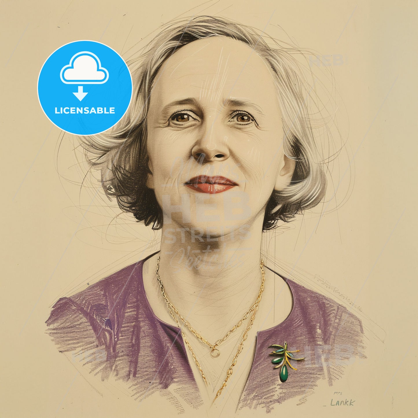 Betty Lank, 1921 - 2008, American anesthesiologist - A Drawing Of A Woman