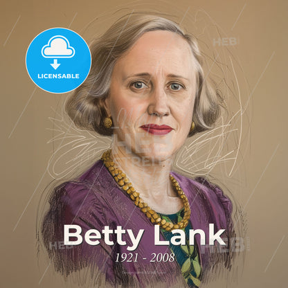 Betty Lank, 1921 - 2008, American anesthesiologist - A Woman With A Purple Dress And Gold Necklace Print Template