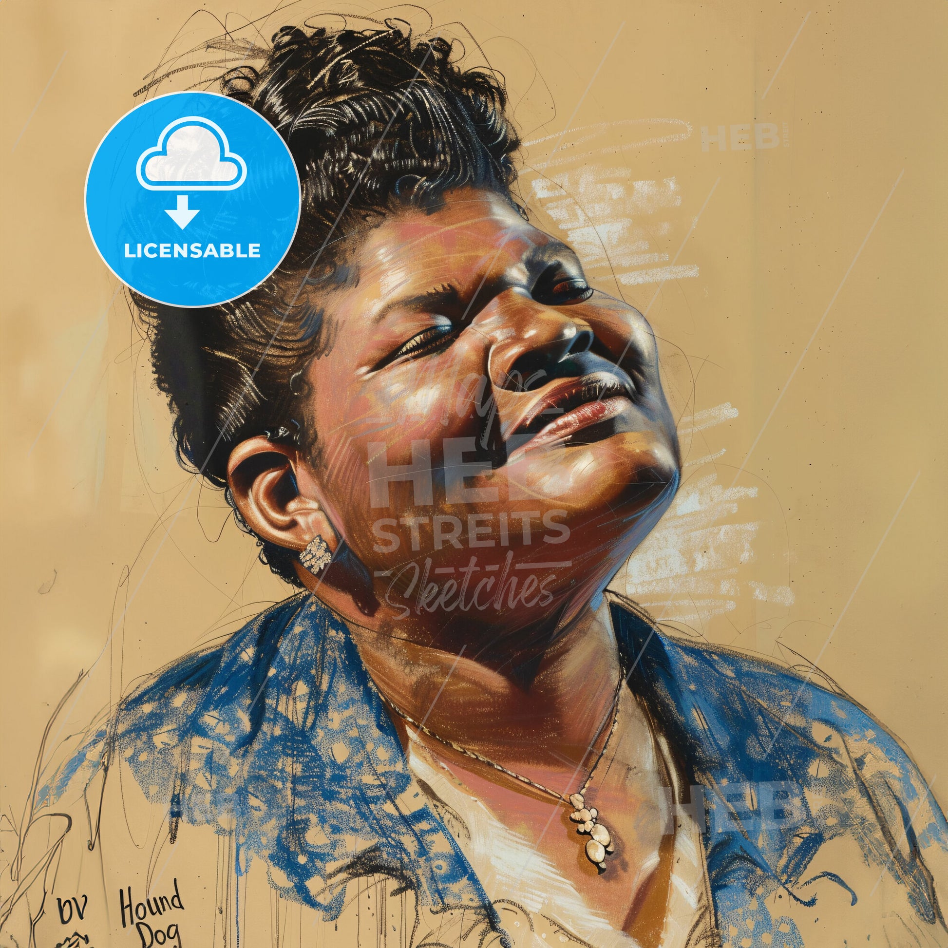 Big Mama Thornton, 1926 - 1984, American blues singer - A Woman With Her Eyes Closed