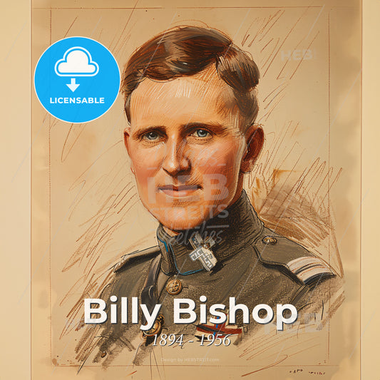 Billy Bishop, 1894 - 1956, Canadian fighter ace - A Portrait Of A Man In A Military Uniform Print Template
